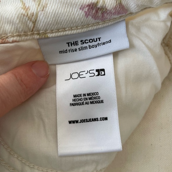 NEW Joe's Jeans The Scout Flower In Your Pocket Floral cropped cream jeans, 29 - Picture 10 of 13